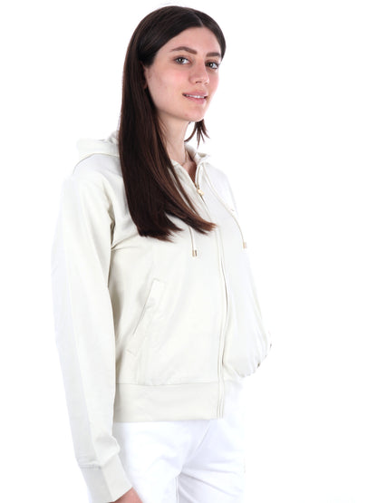 EA7 FELPA ZIP+CAPPUC - PANNA