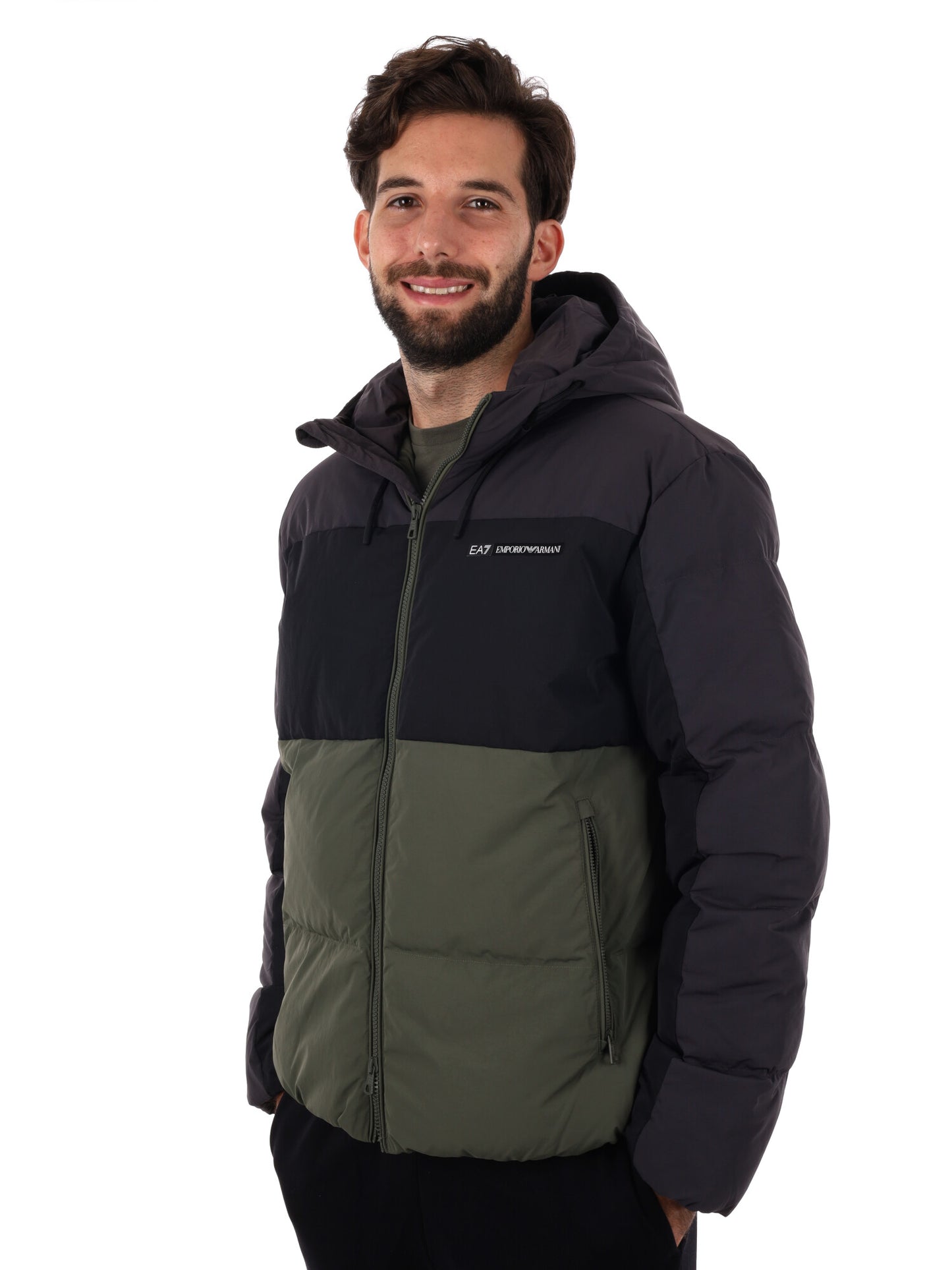 GIUBBINO TRAIN COLOUR BLO EA7 EMPORIO ARMANI DA UOMO NERO VERDE