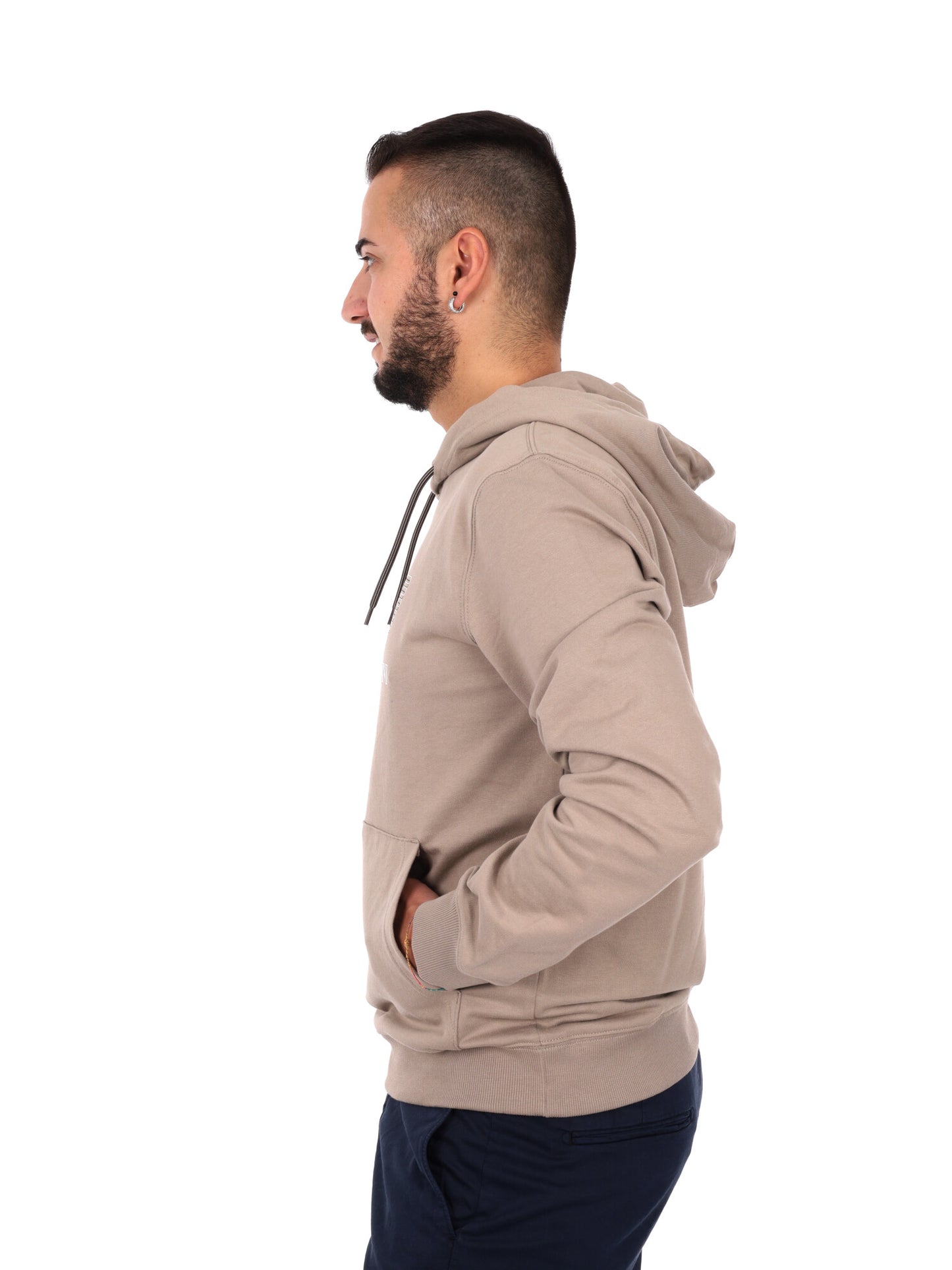 Felpa con cappuccio da uomo beige Ea7 Emporio Armani
