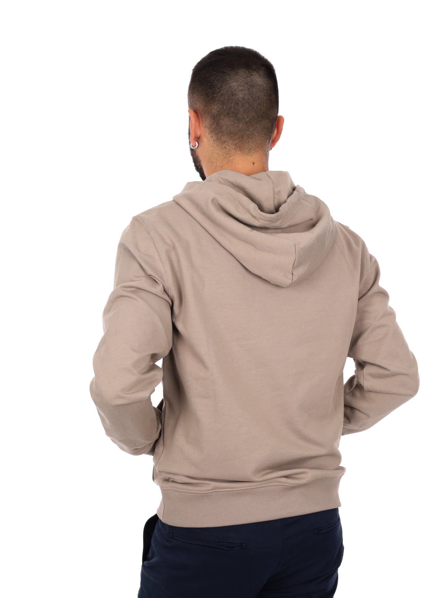 Felpa con cappuccio da uomo beige Ea7 Emporio Armani