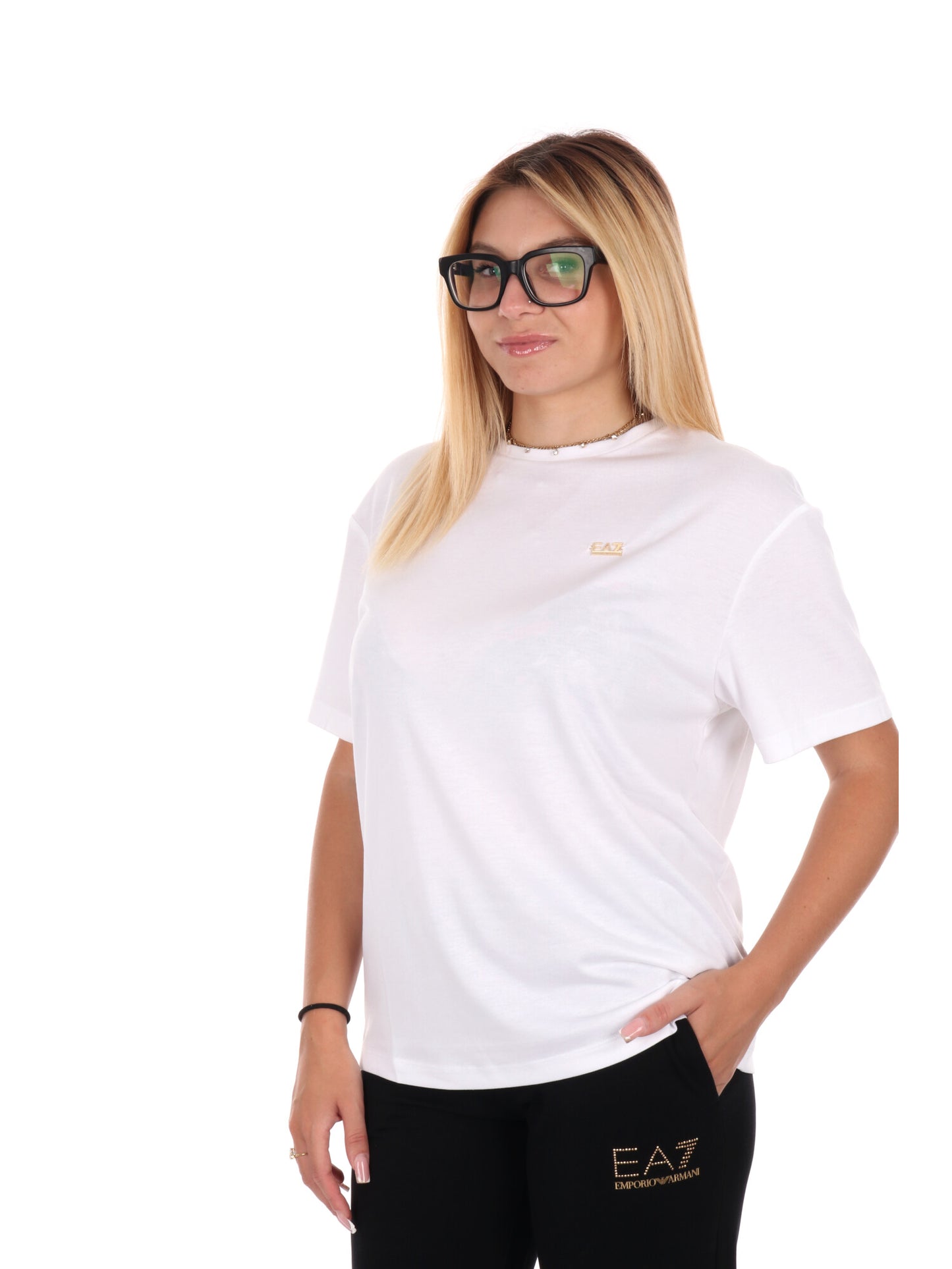 T-SHIRT TRAINING EA7 EMPORIO ARMANI DA DONNA DA DONNA BIANCO