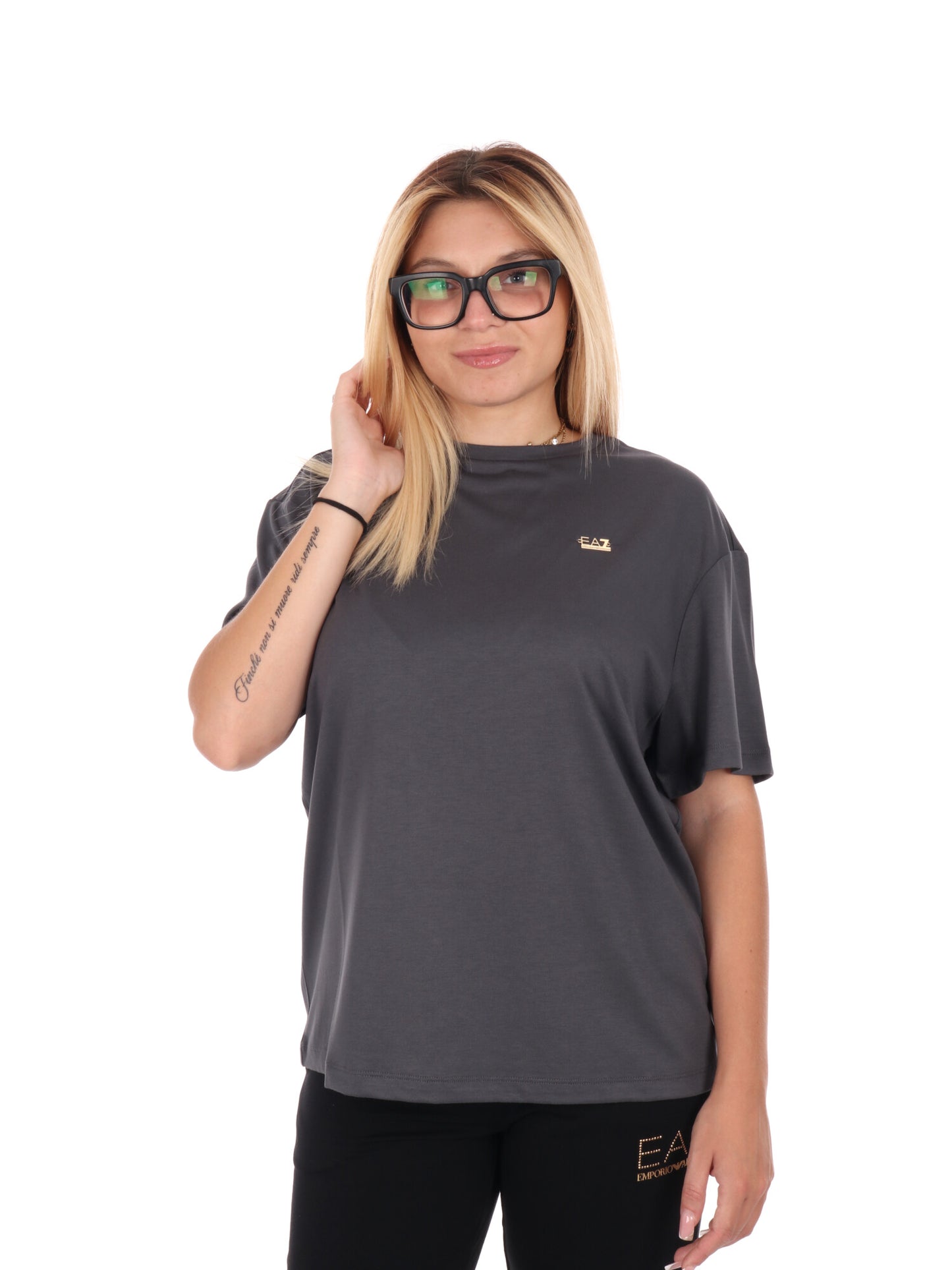 T-SHIRT TRAINING EA7 EMPORIO ARMANI DA DONNA DA DONNA ASFALTO