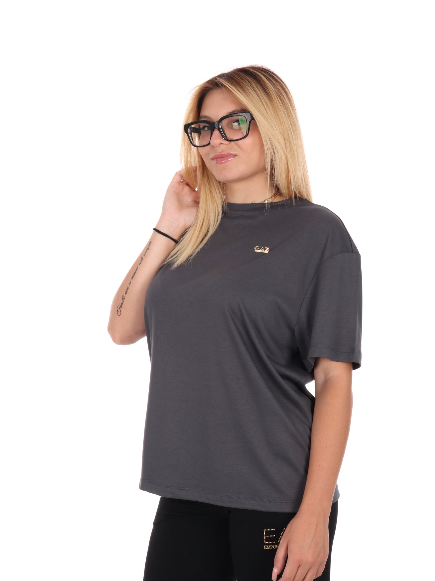 T-SHIRT TRAINING EA7 EMPORIO ARMANI DA DONNA DA DONNA ASFALTO