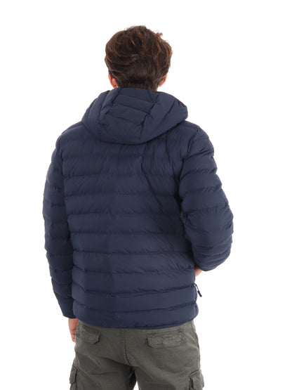 GIUBBINO IMBOTTITO CON CAPPUCCIO EA7 EMPORIO ARMANI DA UOMO BLU