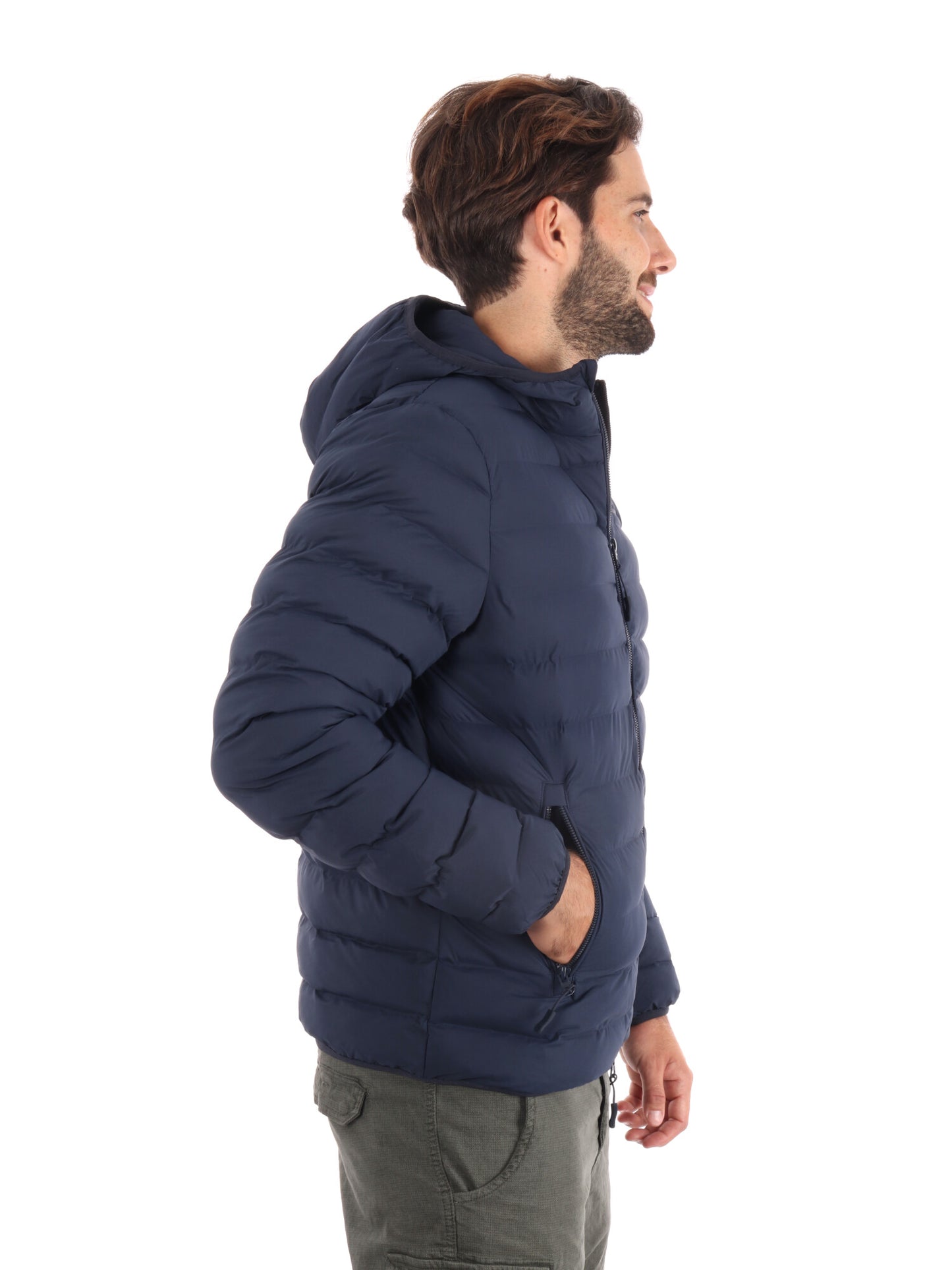 GIUBBINO IMBOTTITO CON CAPPUCCIO EA7 EMPORIO ARMANI DA UOMO BLU