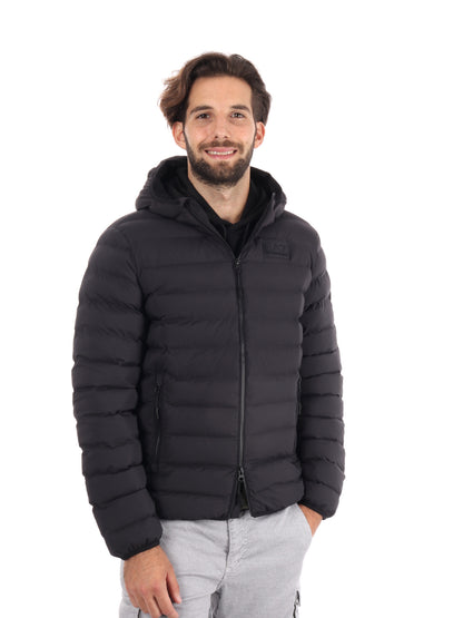 GIUBBINO IMBOTTITO CON CAPPUCCIO EA7 EMPORIO ARMANI DA UOMO NERO
