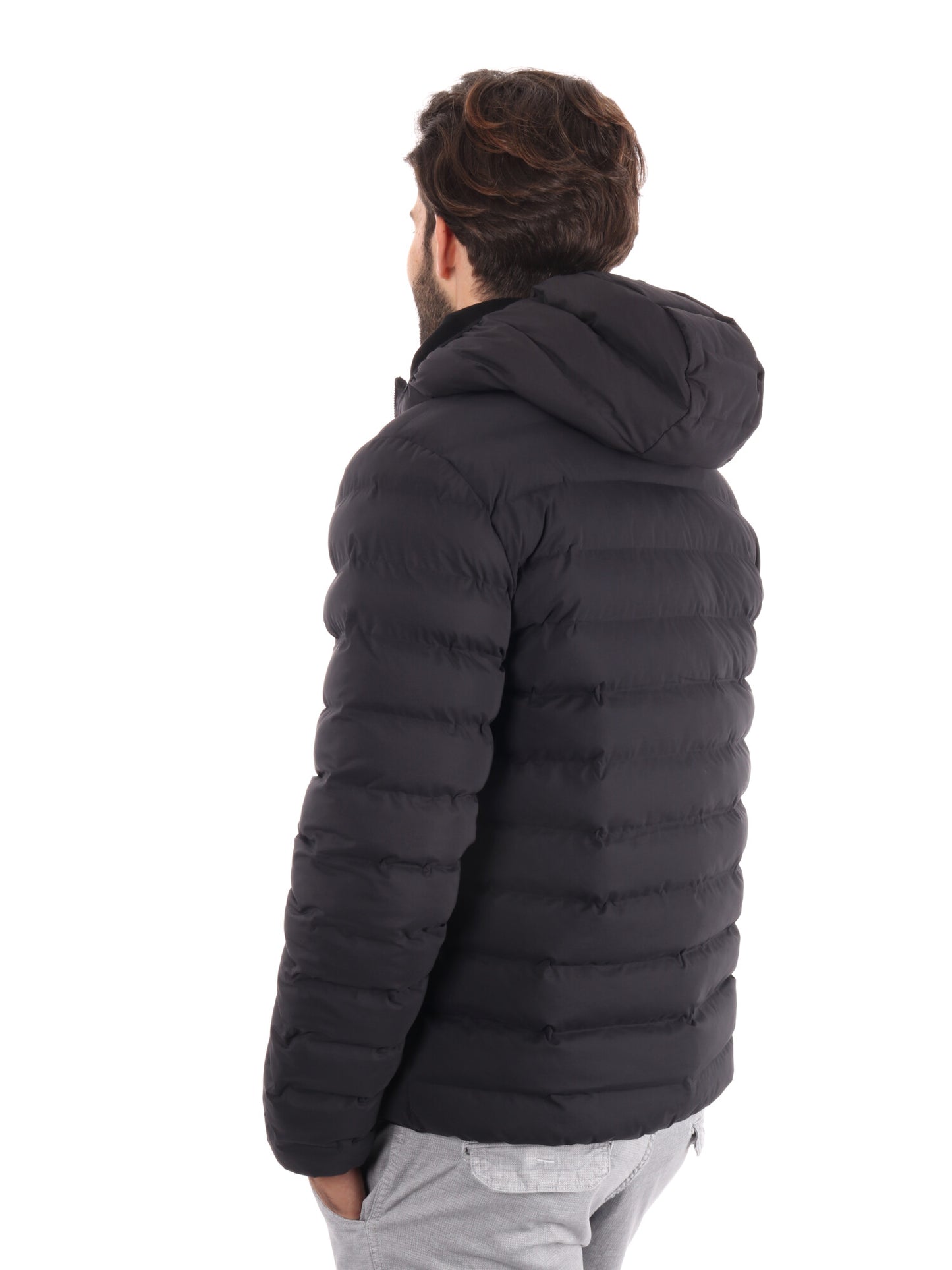 GIUBBINO IMBOTTITO CON CAPPUCCIO EA7 EMPORIO ARMANI DA UOMO NERO