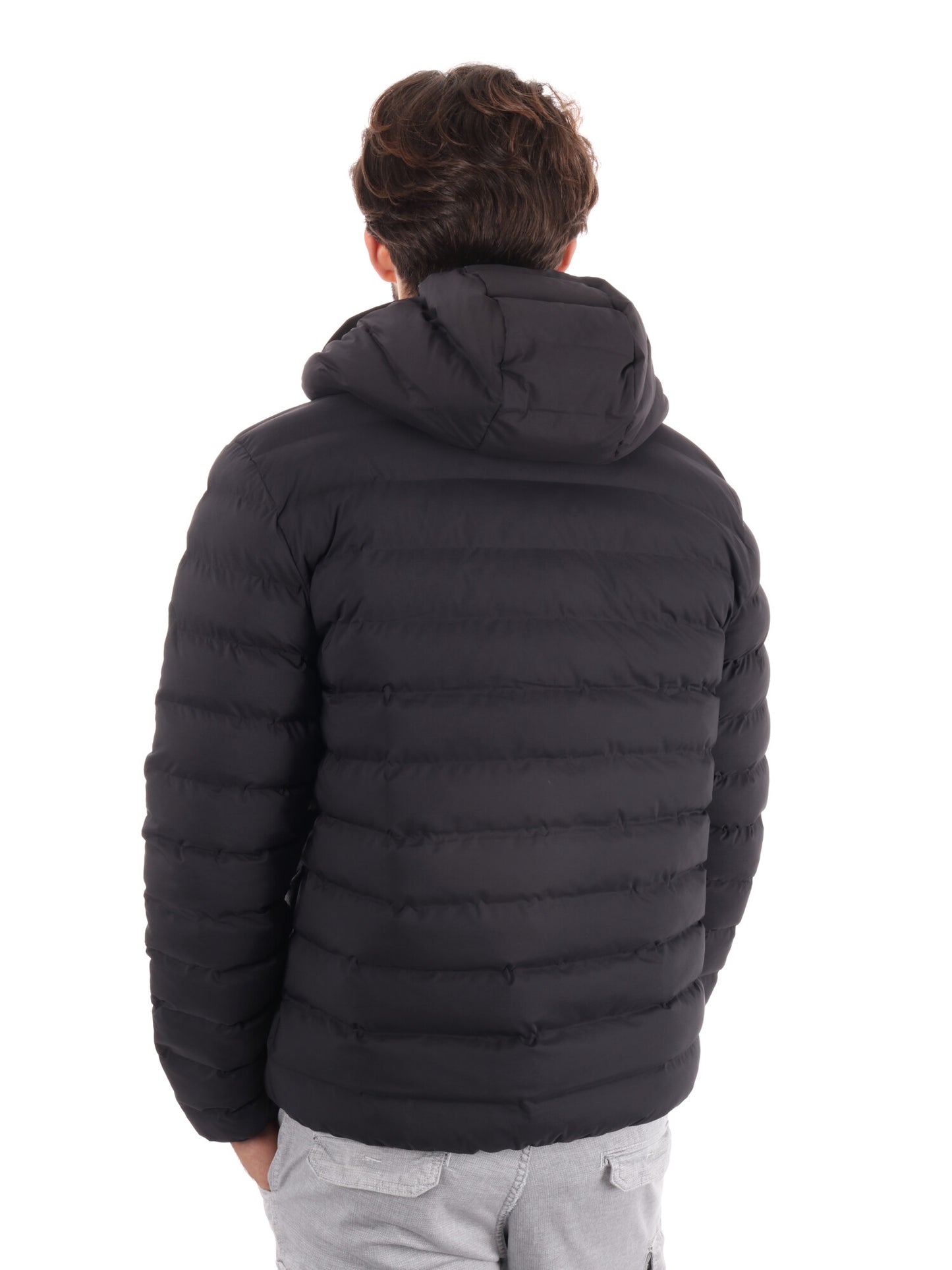 GIUBBINO IMBOTTITO CON CAPPUCCIO EA7 EMPORIO ARMANI DA UOMO NERO