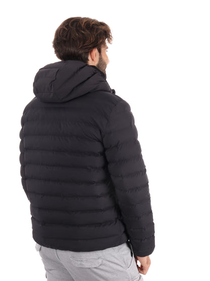 GIUBBINO IMBOTTITO CON CAPPUCCIO EA7 EMPORIO ARMANI DA UOMO NERO