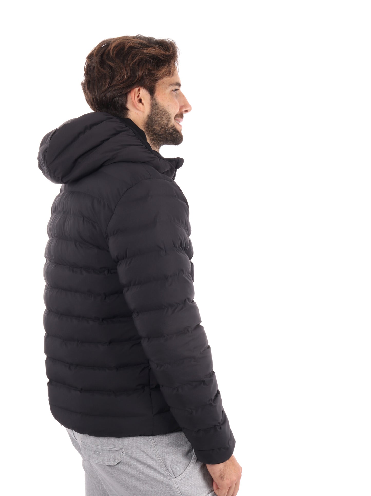 GIUBBINO IMBOTTITO CON CAPPUCCIO EA7 EMPORIO ARMANI DA UOMO NERO