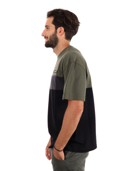 T-SHIRT TRAIN COLOUR EA7 EMPORIOA RMANI DA UOMO VERDE NERO