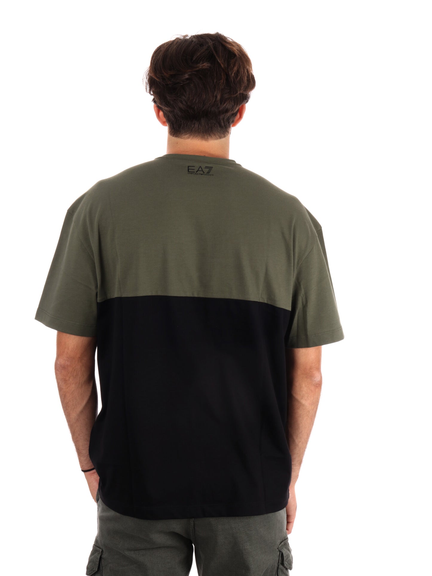 T-SHIRT TRAIN COLOUR EA7 EMPORIOA RMANI DA UOMO VERDE NERO