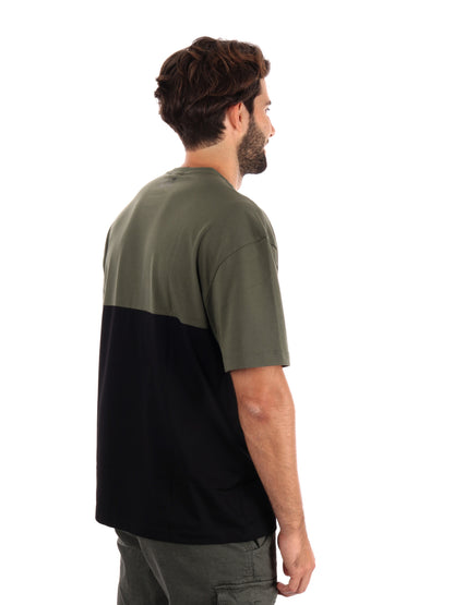 T-SHIRT TRAIN COLOUR EA7 EMPORIOA RMANI DA UOMO VERDE NERO