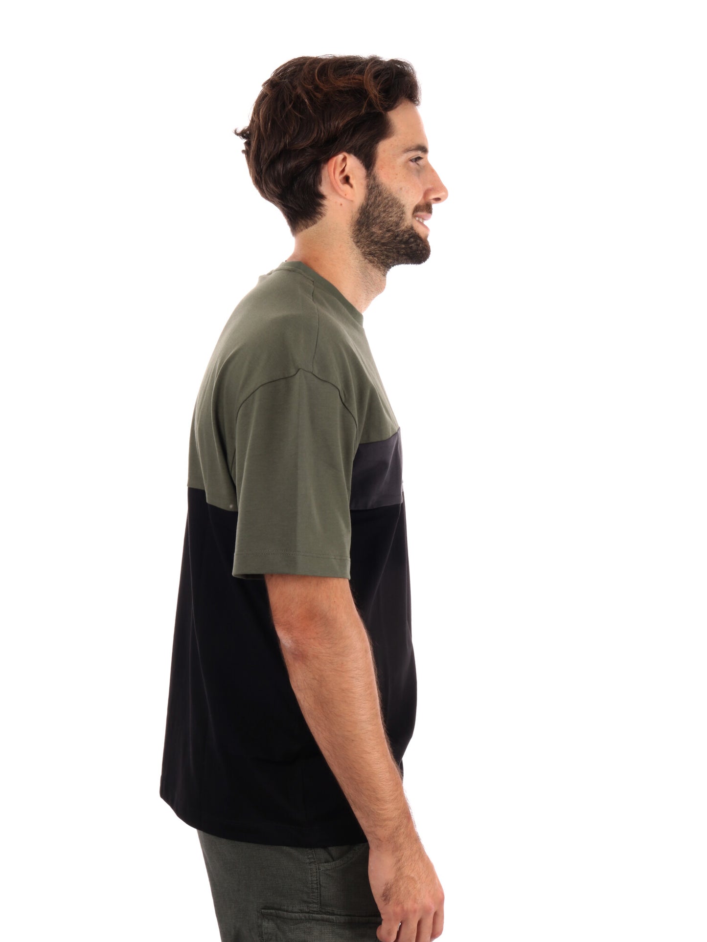 T-SHIRT TRAIN COLOUR EA7 EMPORIOA RMANI DA UOMO VERDE NERO