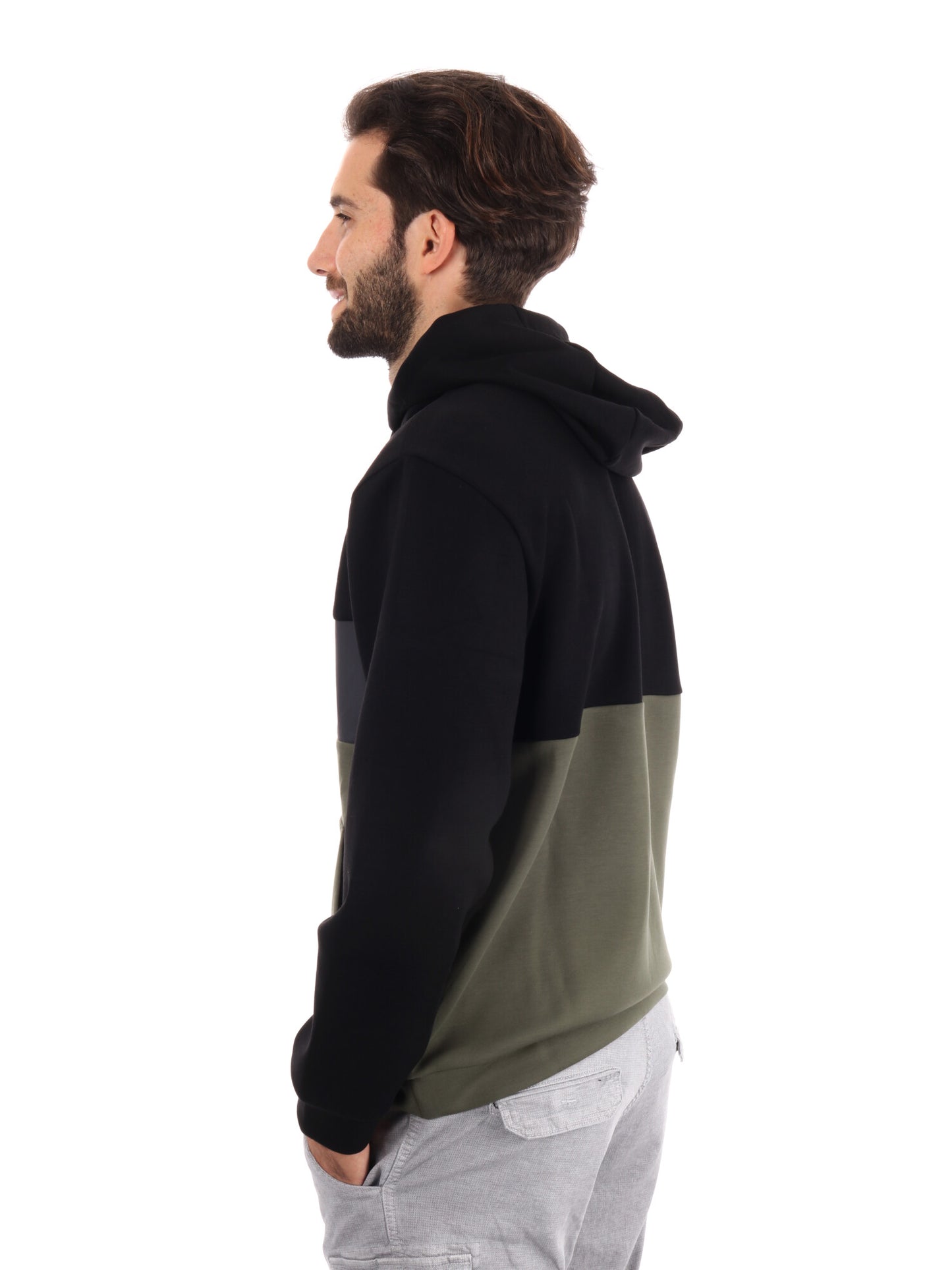 FELPA TRAIN COLOUR EA7 EMPORIO ARMANI DA UOMO NERO-VERDE