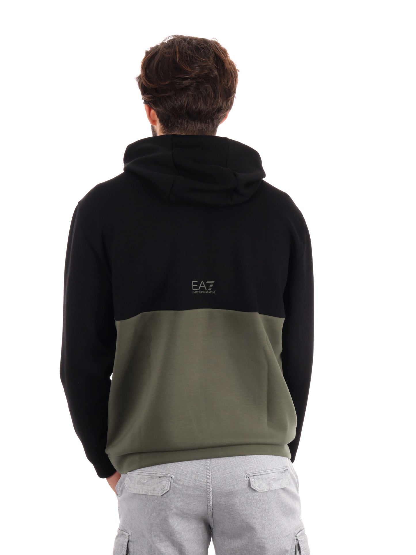 FELPA TRAIN COLOUR EA7 EMPORIO ARMANI DA UOMO NERO-VERDE