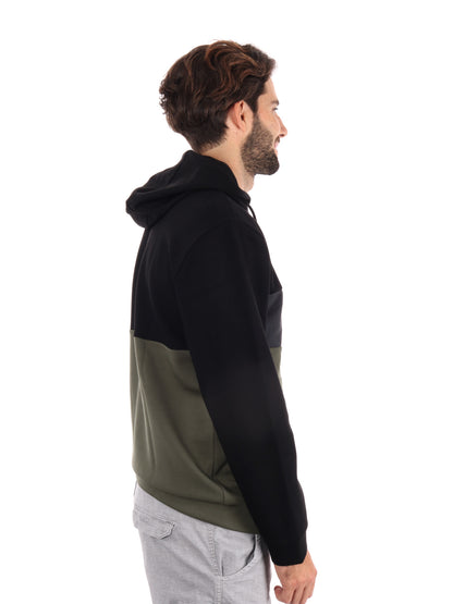 FELPA TRAIN COLOUR EMPORIO ARMANI 7 DA UOMO NERO-VERDE