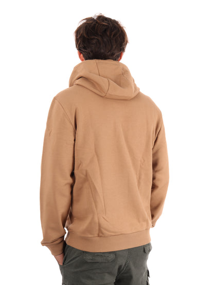 FELPA TRAIN LOGO EA7 EMPORIO ARMANI DA UOMO BEIGE