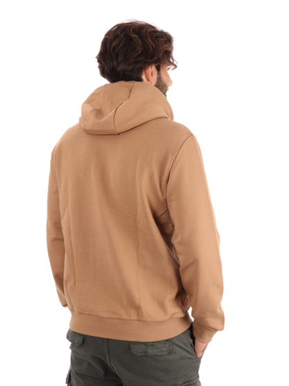 FELPA TRAIN LOGO EA7 EMPORIO ARMANI DA UOMO BEIGE