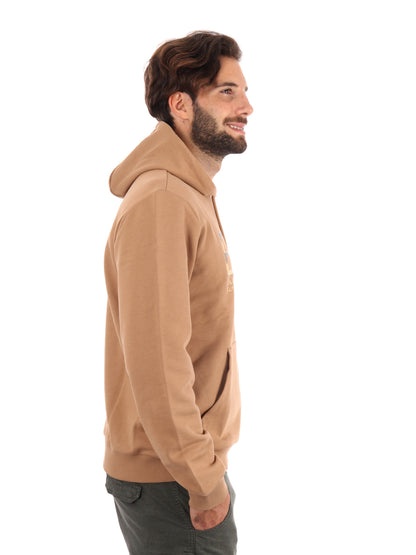 FELPA TRAIN LOGO EA7 EMPORIO ARMANI DA UOMO BEIGE