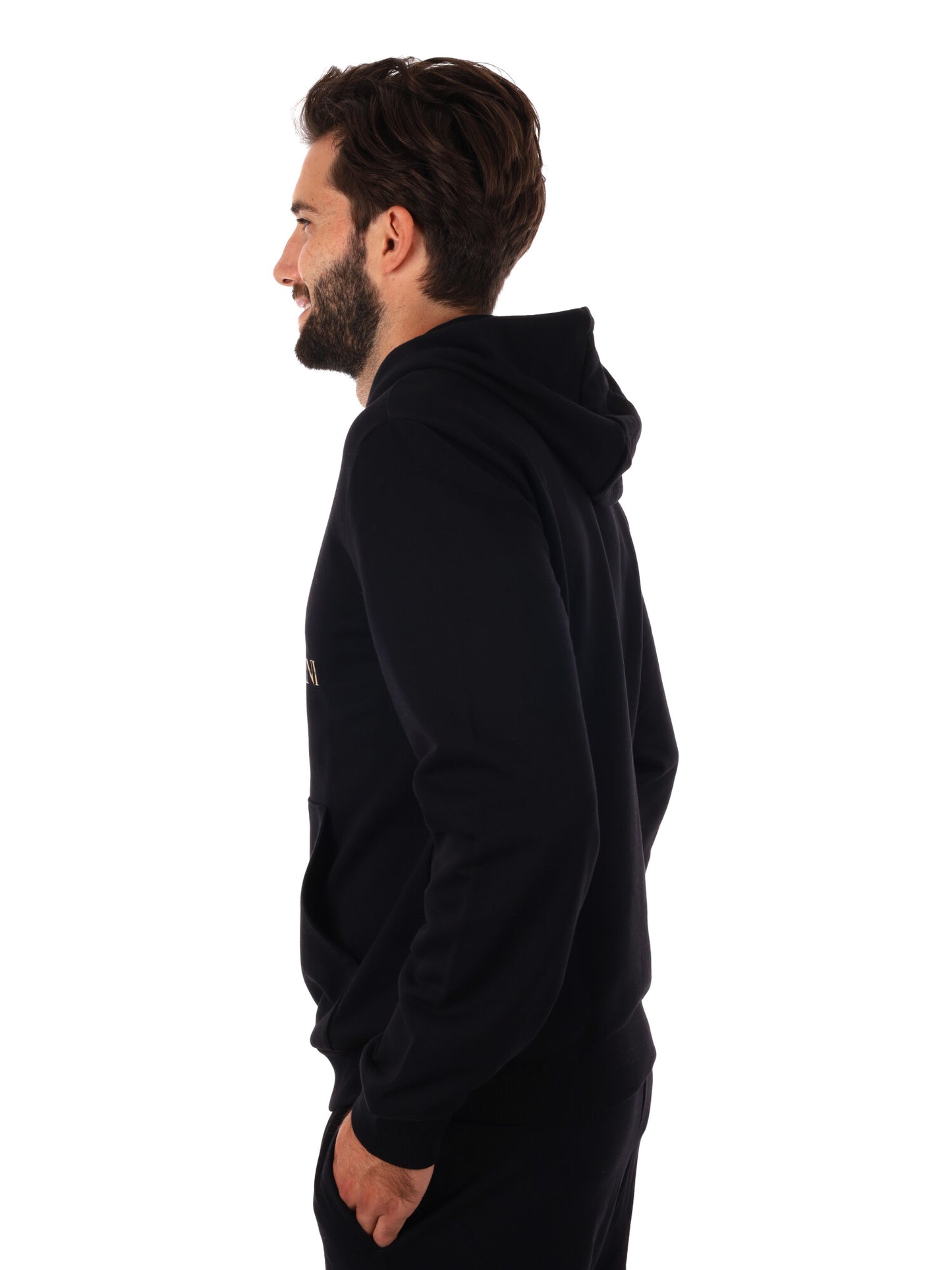 FELPA TRAIN LOGO EMPORIO ARMANI 7 DA UOMO NERO ORO