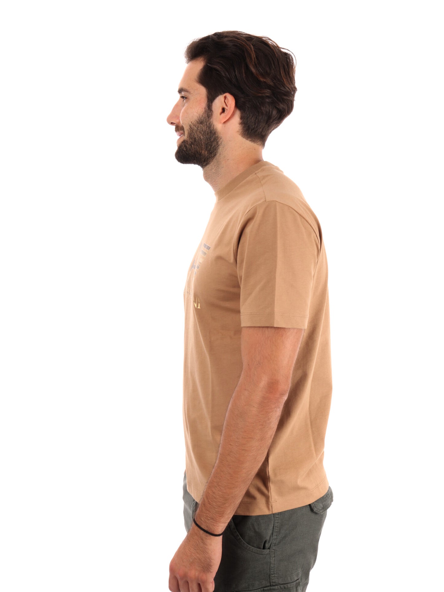 T-SHIRT LOGO SERIES EA7 EMPORIO ARMANI DA UOMO BEIGE