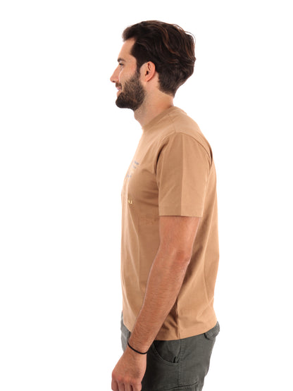 T-SHIRT LOGO SERIES EA7 EMPORIO ARMANI DA UOMO BEIGE