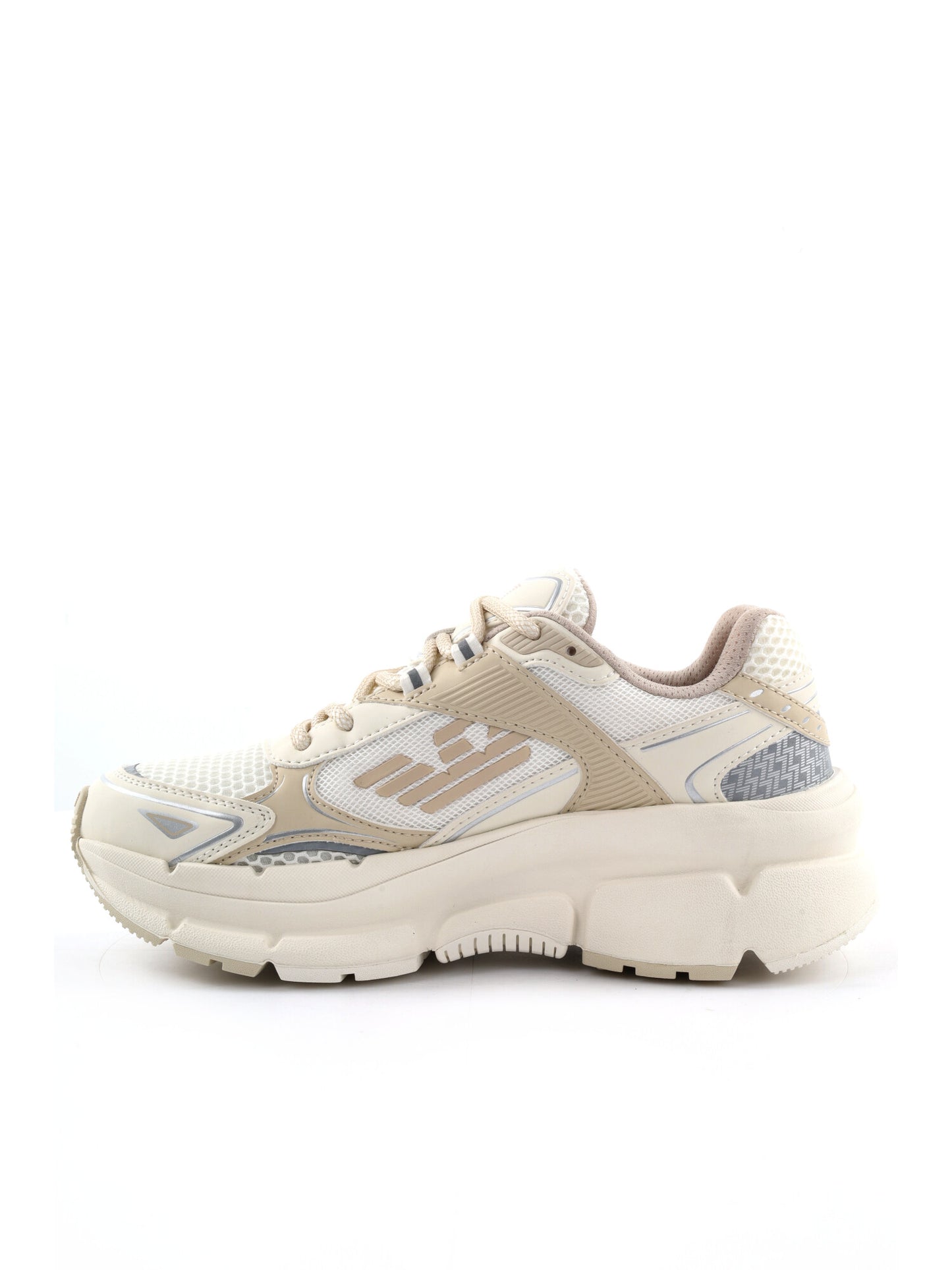Sneakers Crave da donna beige con logo EA7 elegante e confortevole