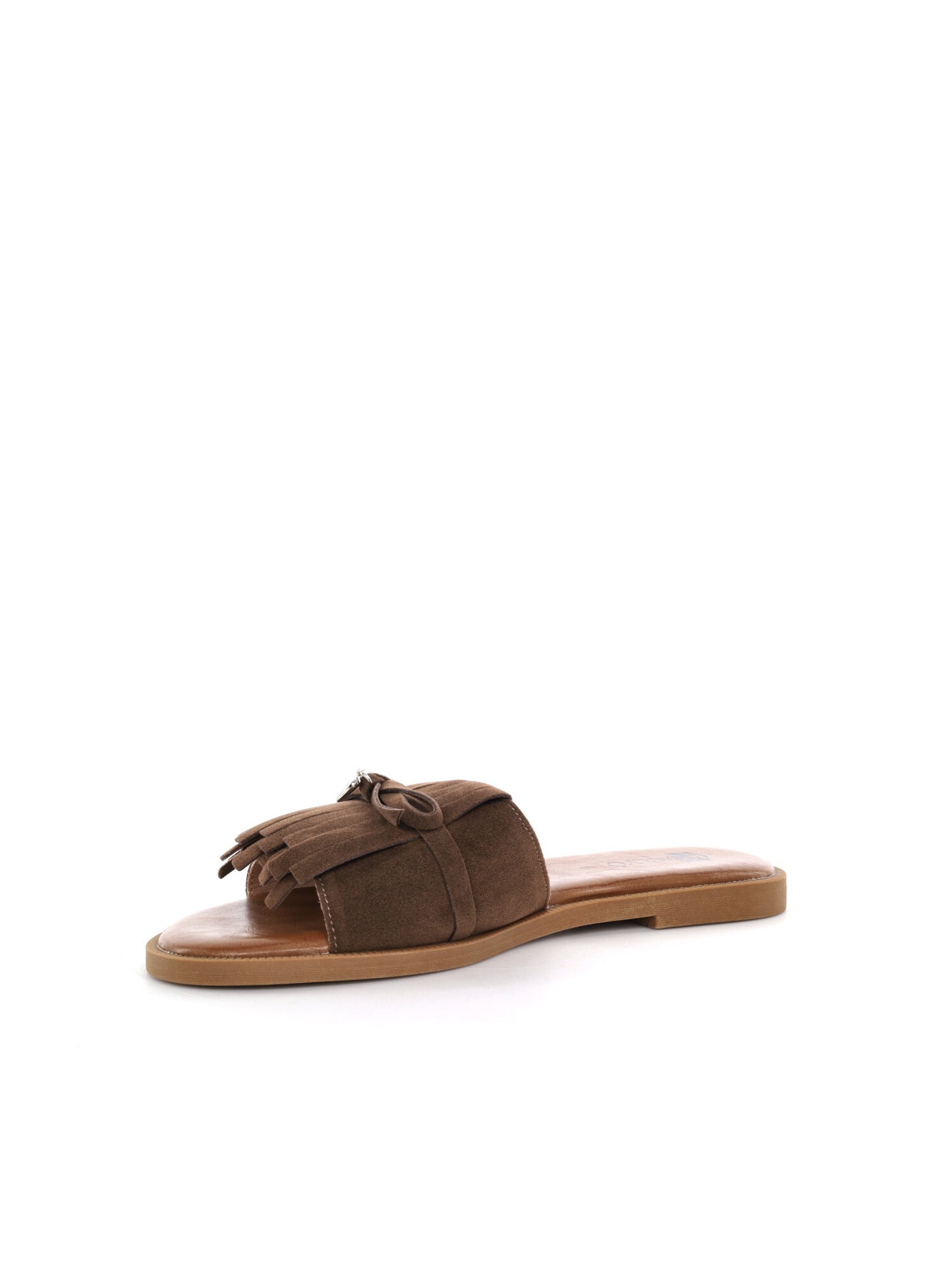 Clyo' ciabattina da donna beige con frange in stile naturale