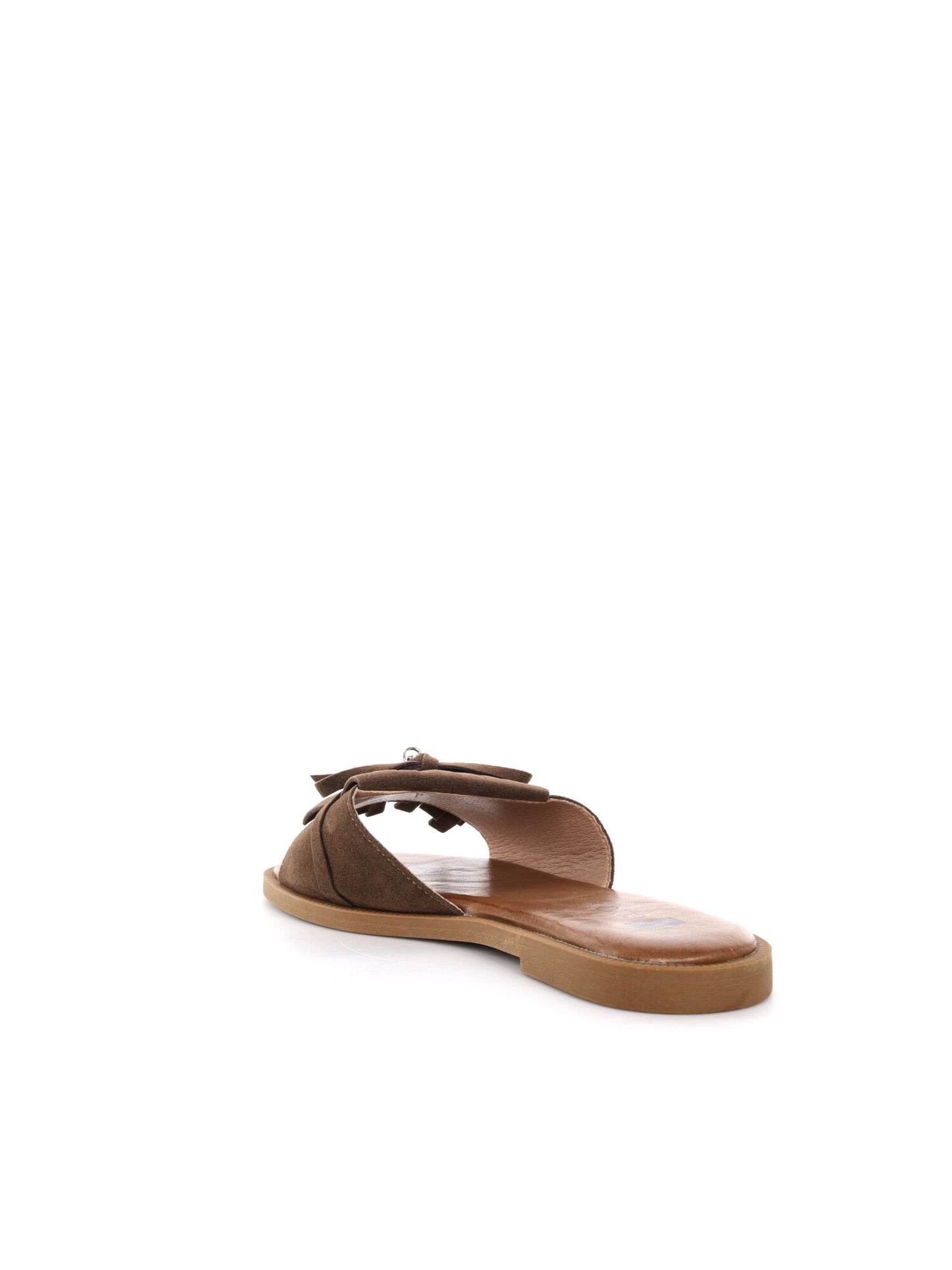 Clyo' ciabattina da donna beige con frange in stile naturale