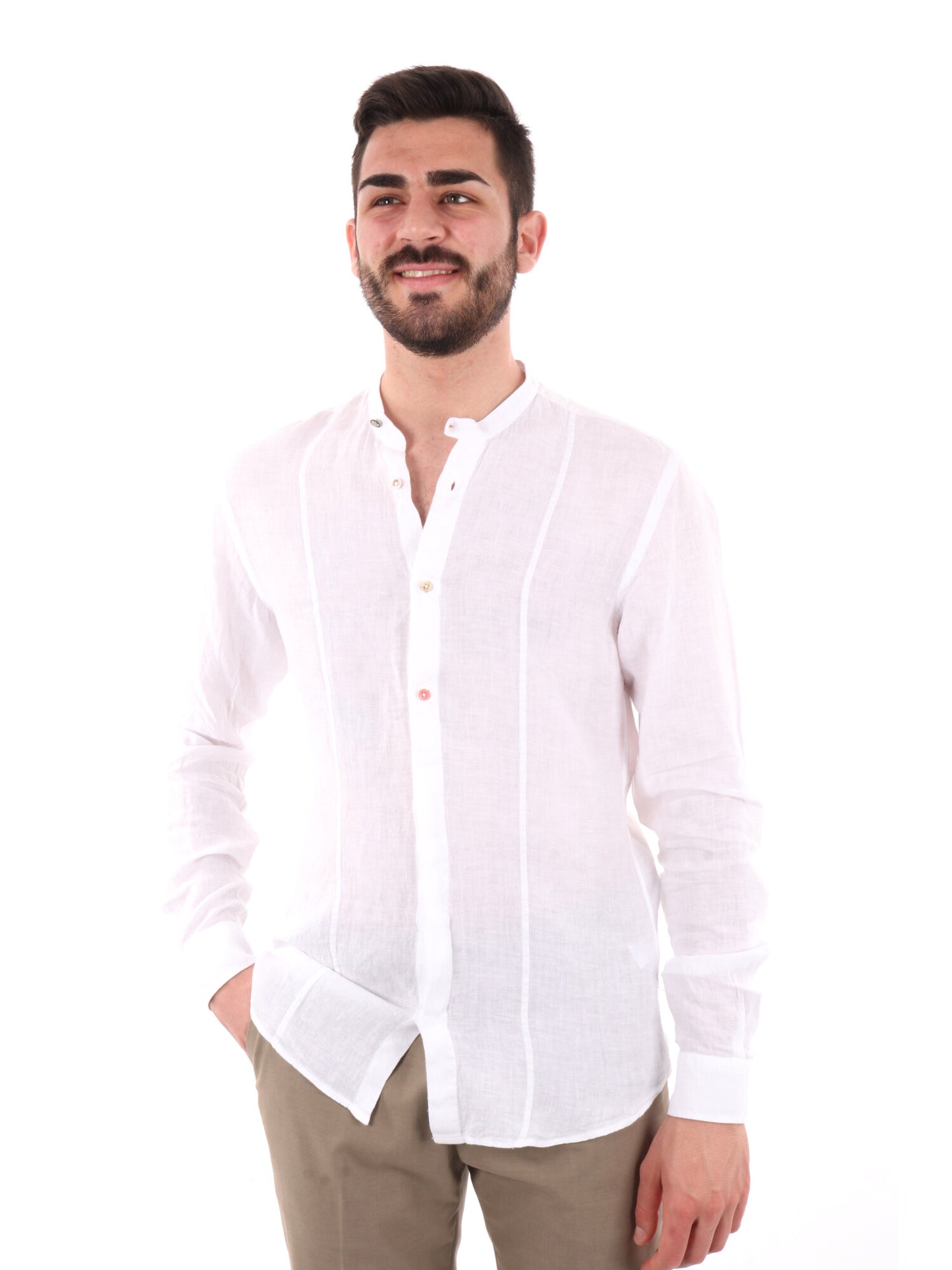 FB CAMICIA ML LINO - BIANCO