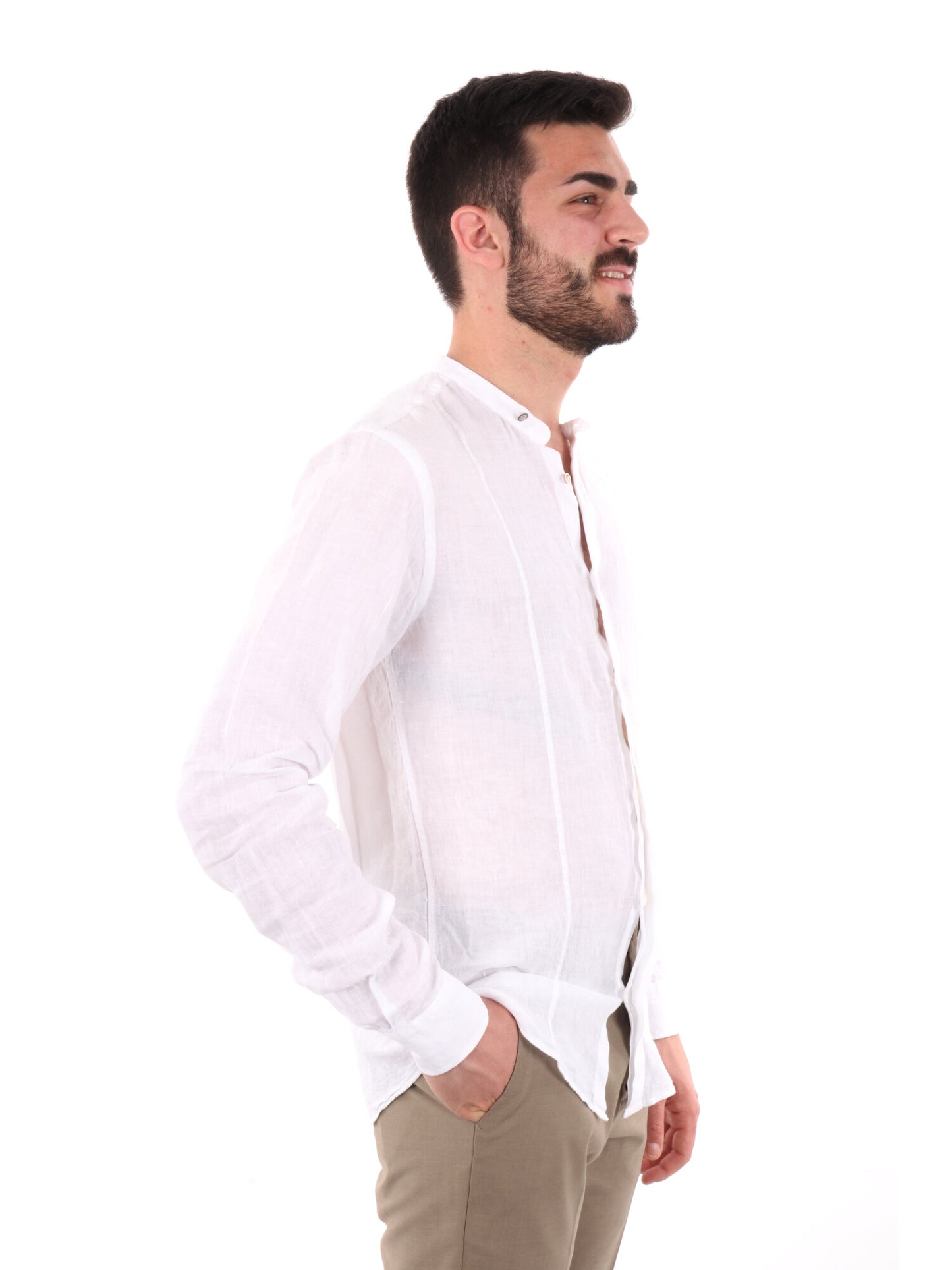 FB CAMICIA ML LINO - BIANCO