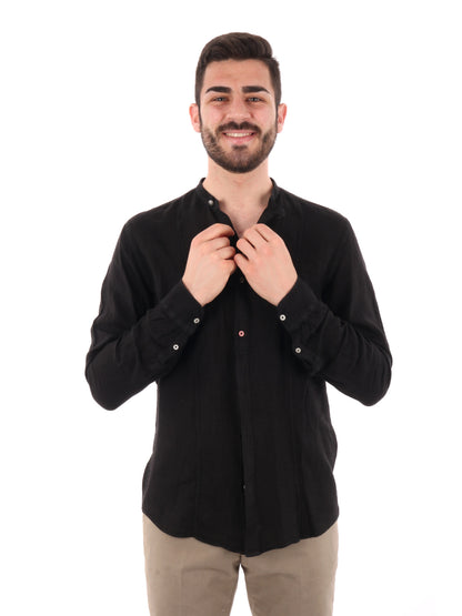 FB CAMICIA ML LINO - NERO