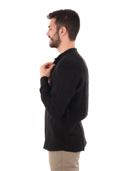 FB CAMICIA ML LINO - NERO