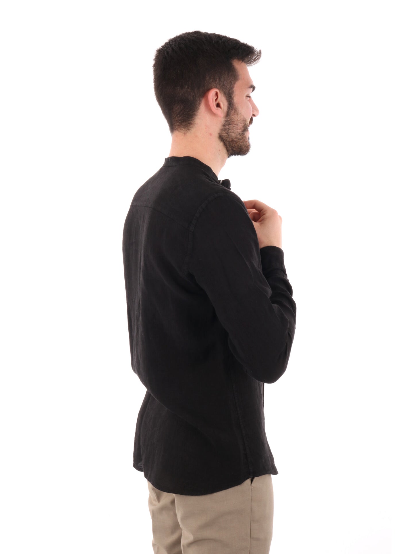 FB CAMICIA ML LINO - NERO