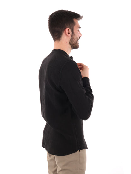 FB CAMICIA ML LINO - NERO