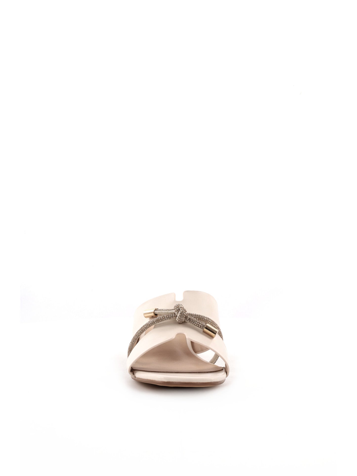 Clyo' sandali beige da donna con fascetta brillante e tacco elegante