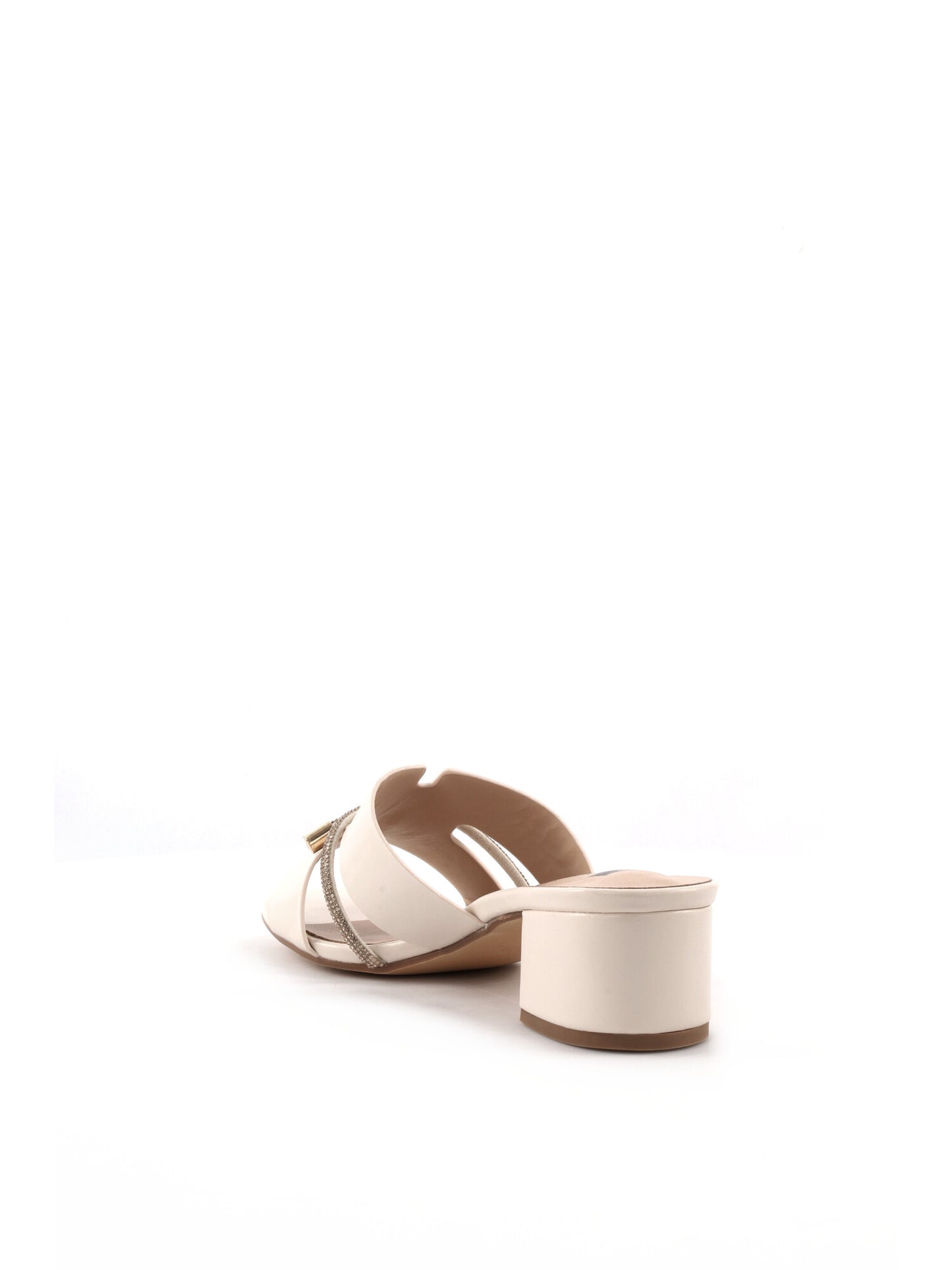 Clyo' sandali beige da donna con fascetta brillante e tacco elegante