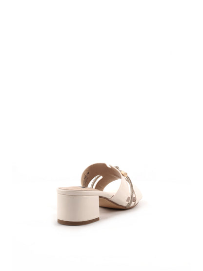 Clyo' sandali beige da donna con fascetta brillante e tacco elegante
