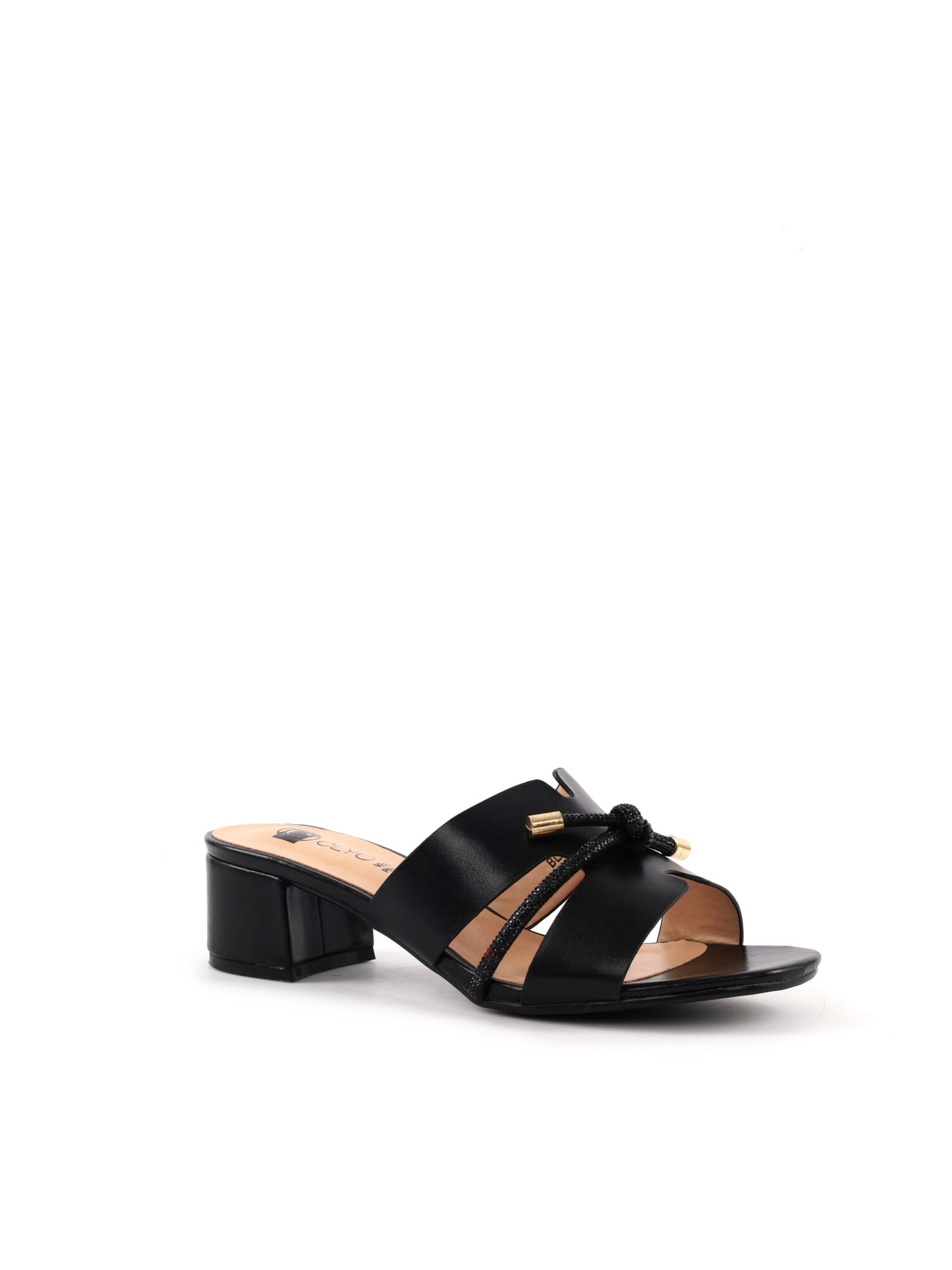 Sandali donna Clyo' neri con fascia di brillanti per look estivo