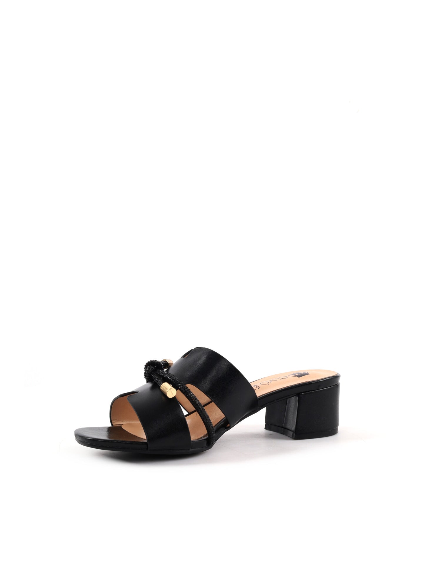 Sandali donna Clyo' neri con fascia di brillanti per look estivo