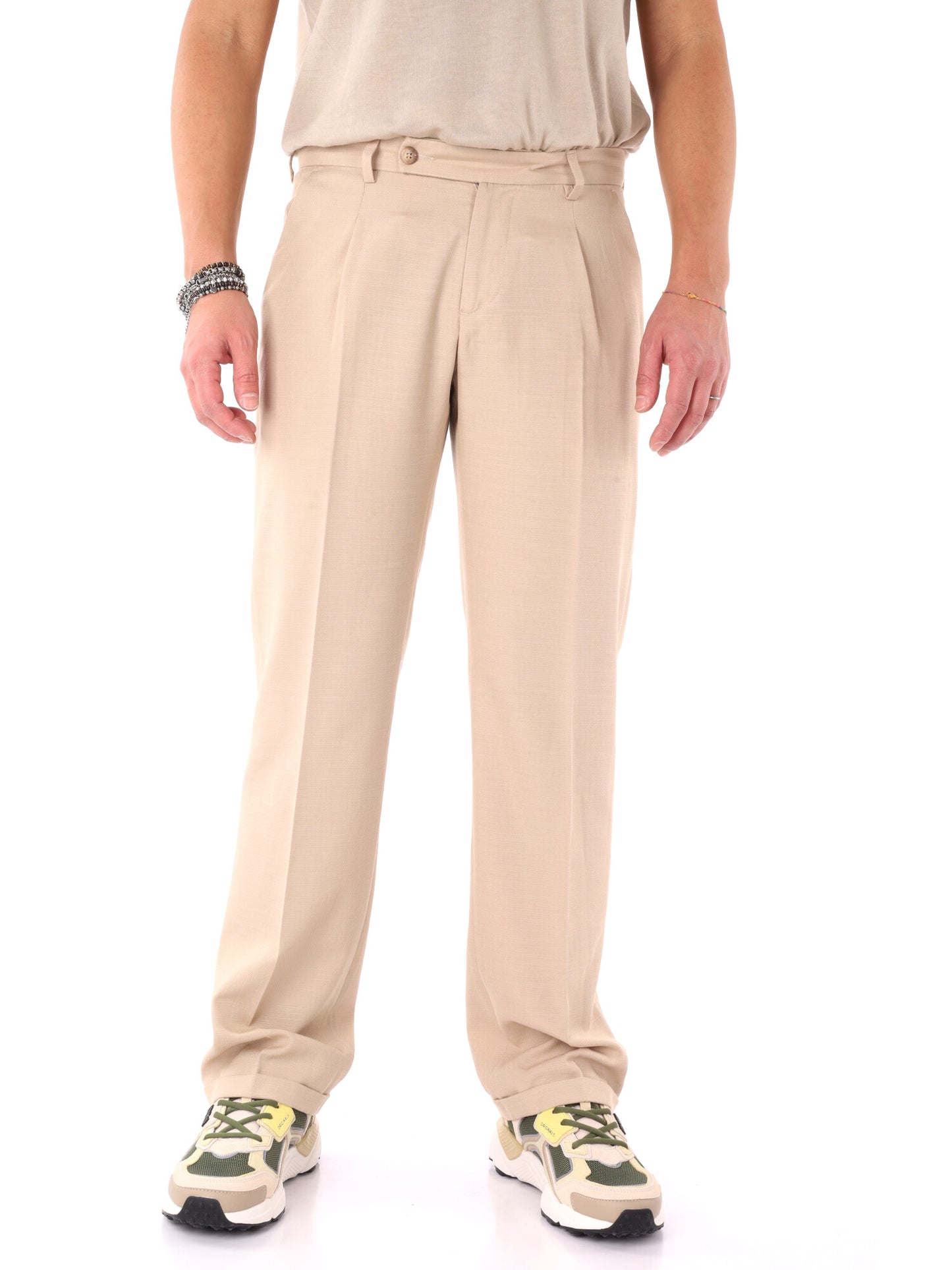 Pantaloni loose fit da uomo beige FB Arancio 345