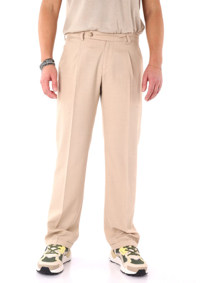 Pantaloni loose fit da uomo beige FB Arancio 345