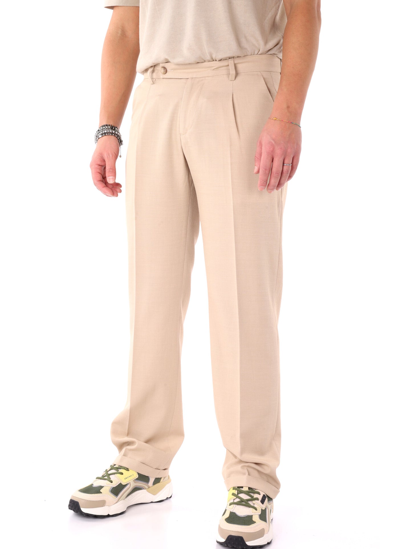 Pantaloni loose fit da uomo beige FB Arancio 345