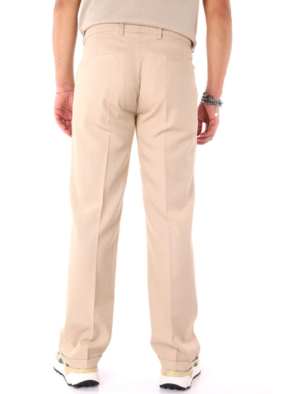 Pantaloni loose fit da uomo beige FB Arancio 345