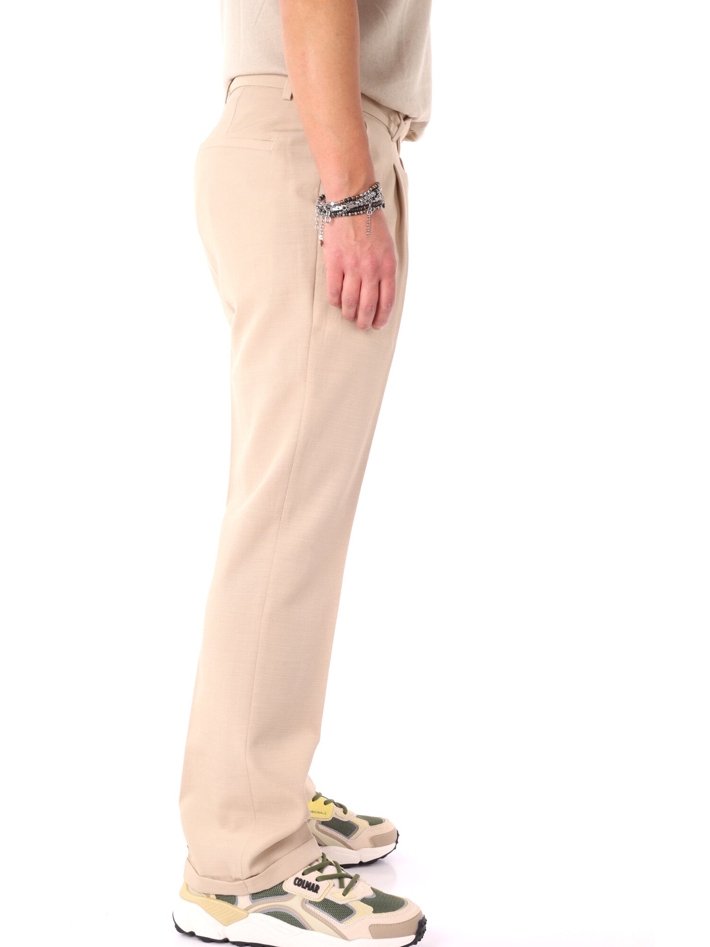 Pantaloni loose fit da uomo beige FB Arancio 345