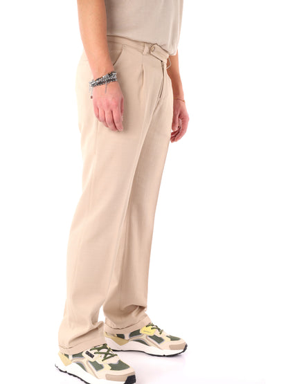Pantaloni loose fit da uomo beige FB Arancio 345