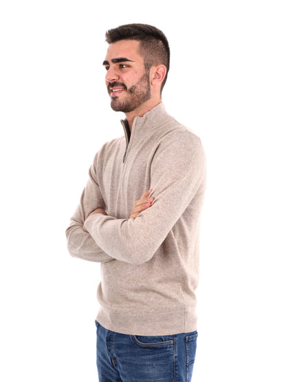 MAGLIA MEZZA ZIP FB UOMO BEIGE