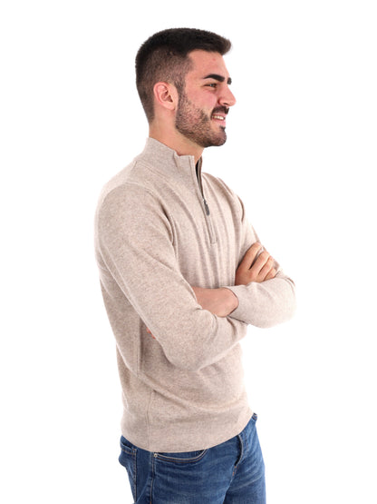 MAGLIA MEZZA ZIP FB UOMO BEIGE