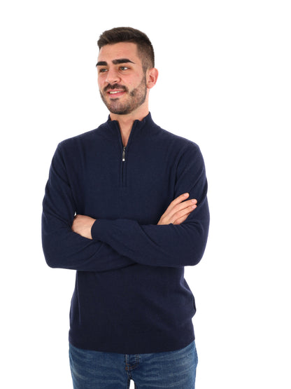 MAGLIA MEZZA ZIP FB UOMO BLU